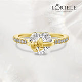 Bague Ruban Cœur de Cristal - Diamant Moissanite 1 Carat 💎
