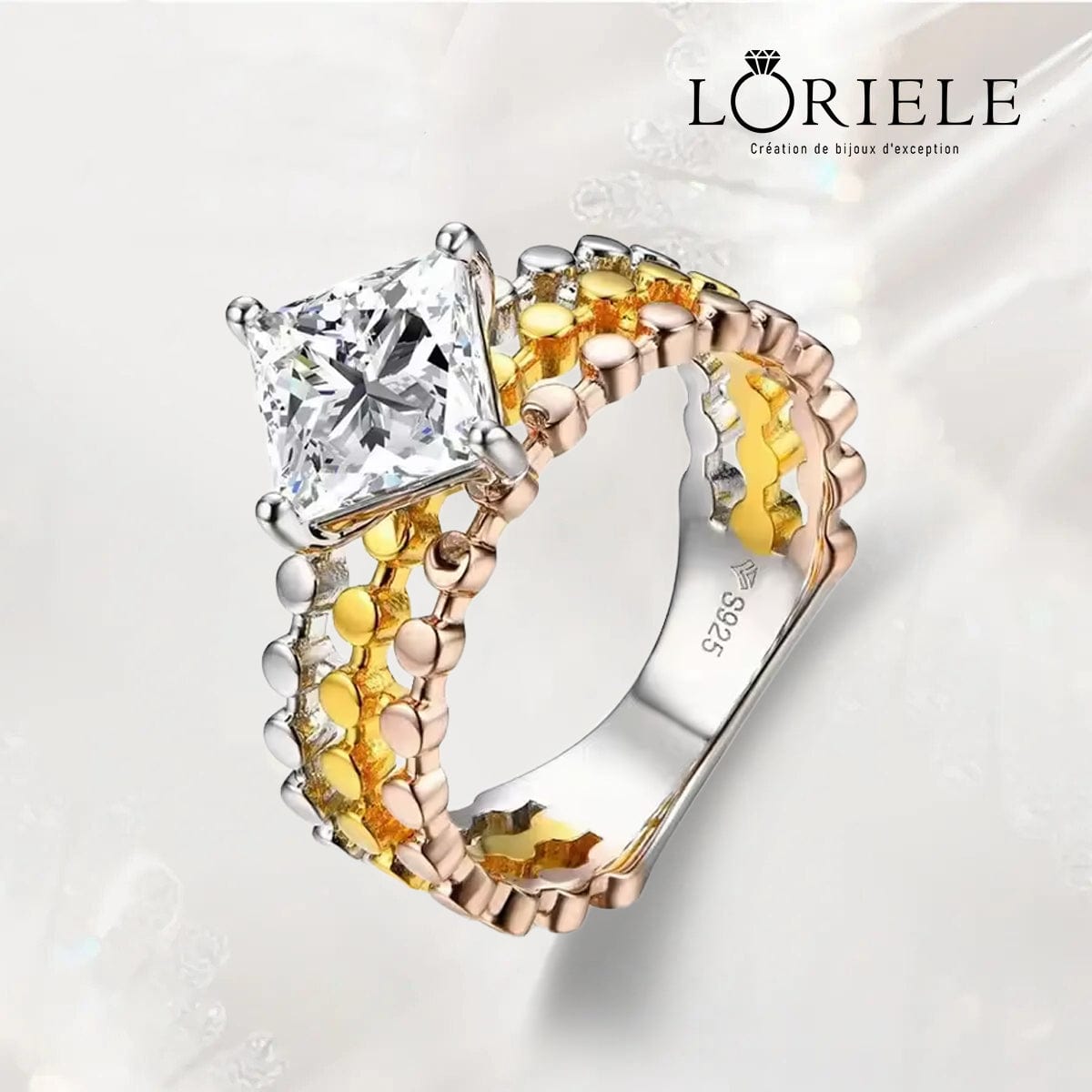 Bague Gloria Impériale en Acier inoxydable - Diamant Moissanite 1 Carat 💎