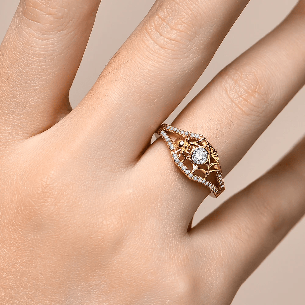 Bague LORIELE - La Tisseuse d’Or - Diamant Moissanite 1 Carat 💎