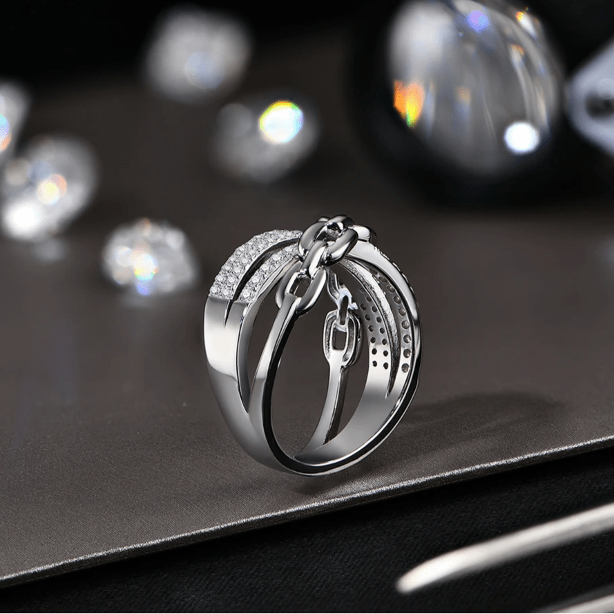 Bague Freya Chaînée en Argent Sterling 925