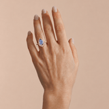 Bague Larme d'OcĂ©an - Diamant Moissanite Bleuđ