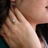 LORIELE - Bague Perle Dorée plaqué Or 18K - Diamant Moissanite 💎