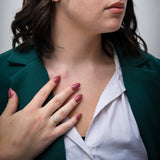 LORIELE - Bague Perle Dorée plaqué Or 18K - Diamant Moissanite 💎