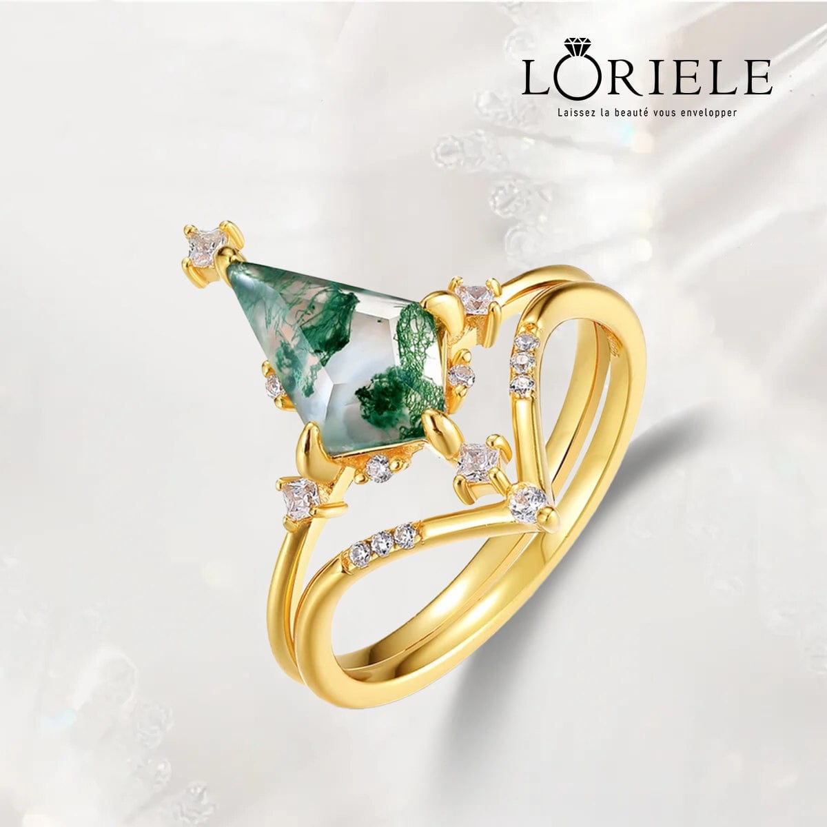 Bague Bal d’Orphée Plaqué Or 18ct - Malachite naturelle ❇️