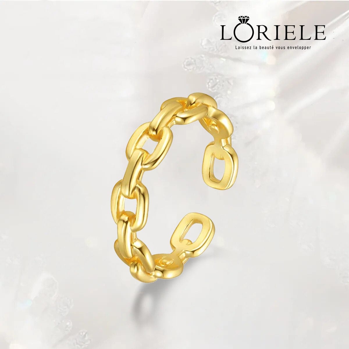 Bague Ajustable en maillons d'ore - LORIELE