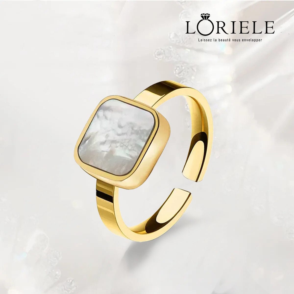 Bague Ajustable Carrée Nacré - LORIELE