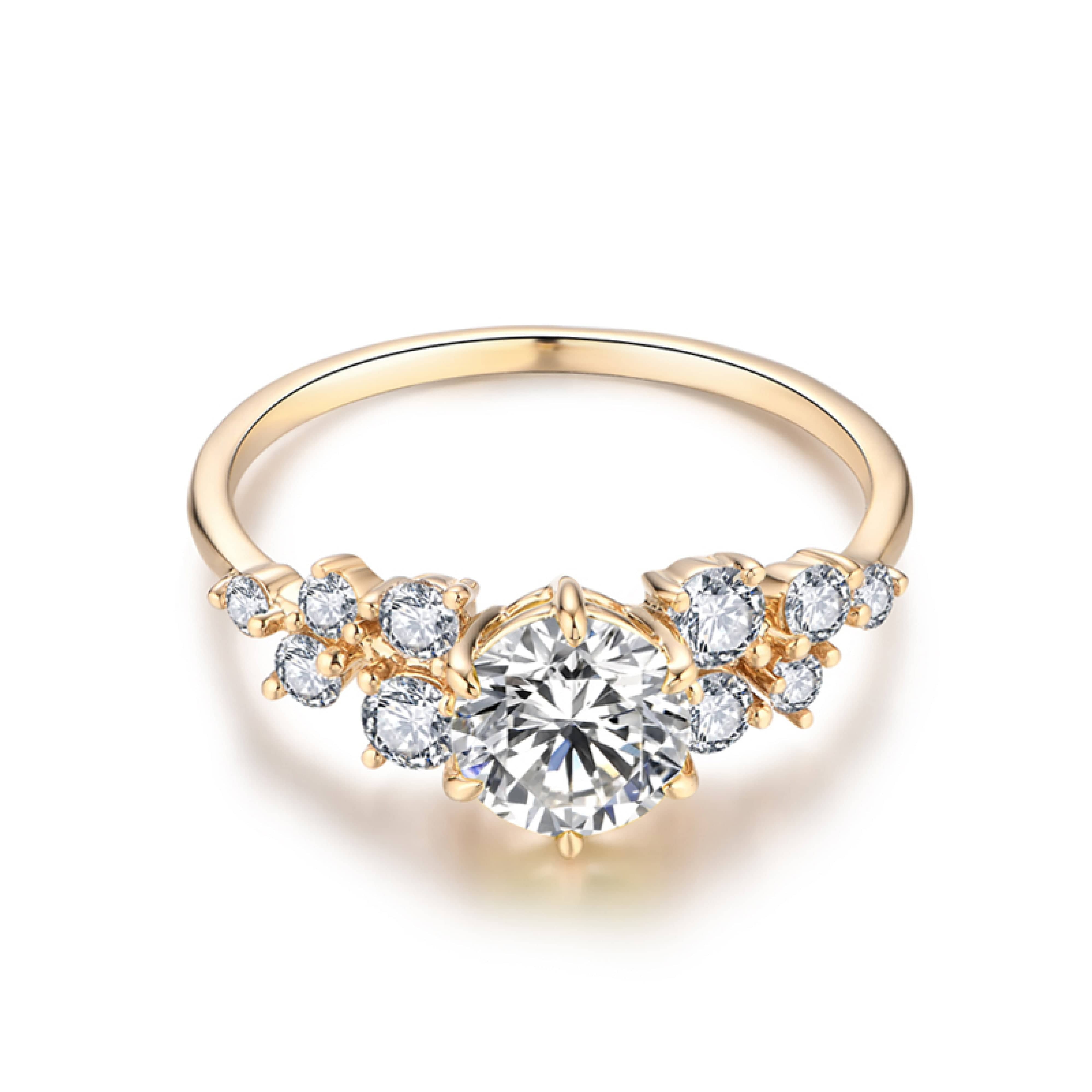 Bague Solitaire Célestine Plaqué Or - Diamant Moissanite 1 Carat 💎