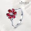 Bague Fleure De Ruby Ecarlate - Crystal Swarovski 🌺💎