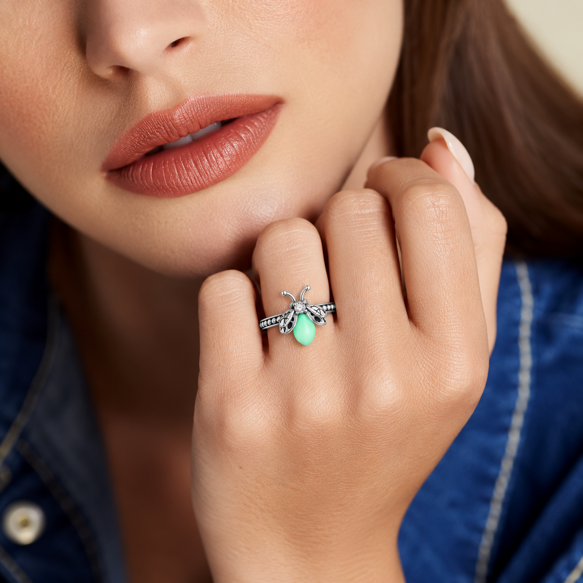 Bague de promesse Luciole « La Princesse et la Grenouille »