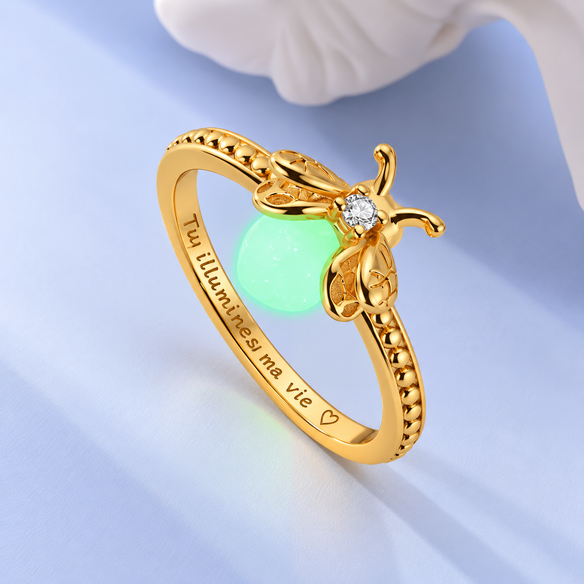 Bague de promesse Luciole « La Princesse et la Grenouille »