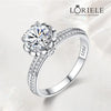 Bague Solitaire Fleur de Serment En Argent Sterling 925 - Diamant Moissanite 1 Carat 💎