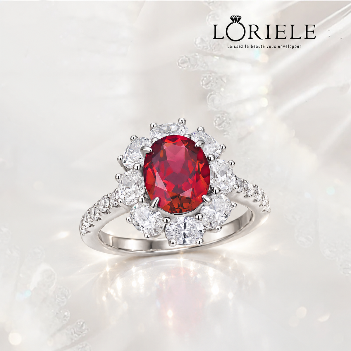 Bague Éclat Carmine - Diamant Moissanite Rouge 🟥