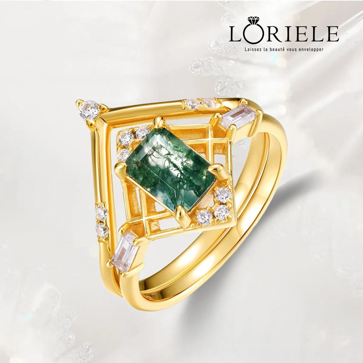 Bague Reliquaire d’Éloïse Plaqué Or 18ct - Malachite naturelle ❇️