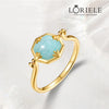 Bague Larmes d’Ambroisie Plaqué Or 18 Carats - Amazonite naturelle🧫
