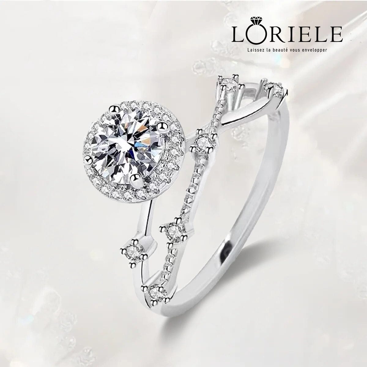 Bague Solitaire Constellation En Argent Sterling 925 - Diamant Moissanite 1 Carat 💎