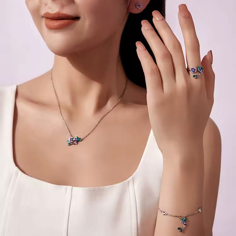 Parure Fleur du Colibri 💐 - Diamant Moissanite 💎