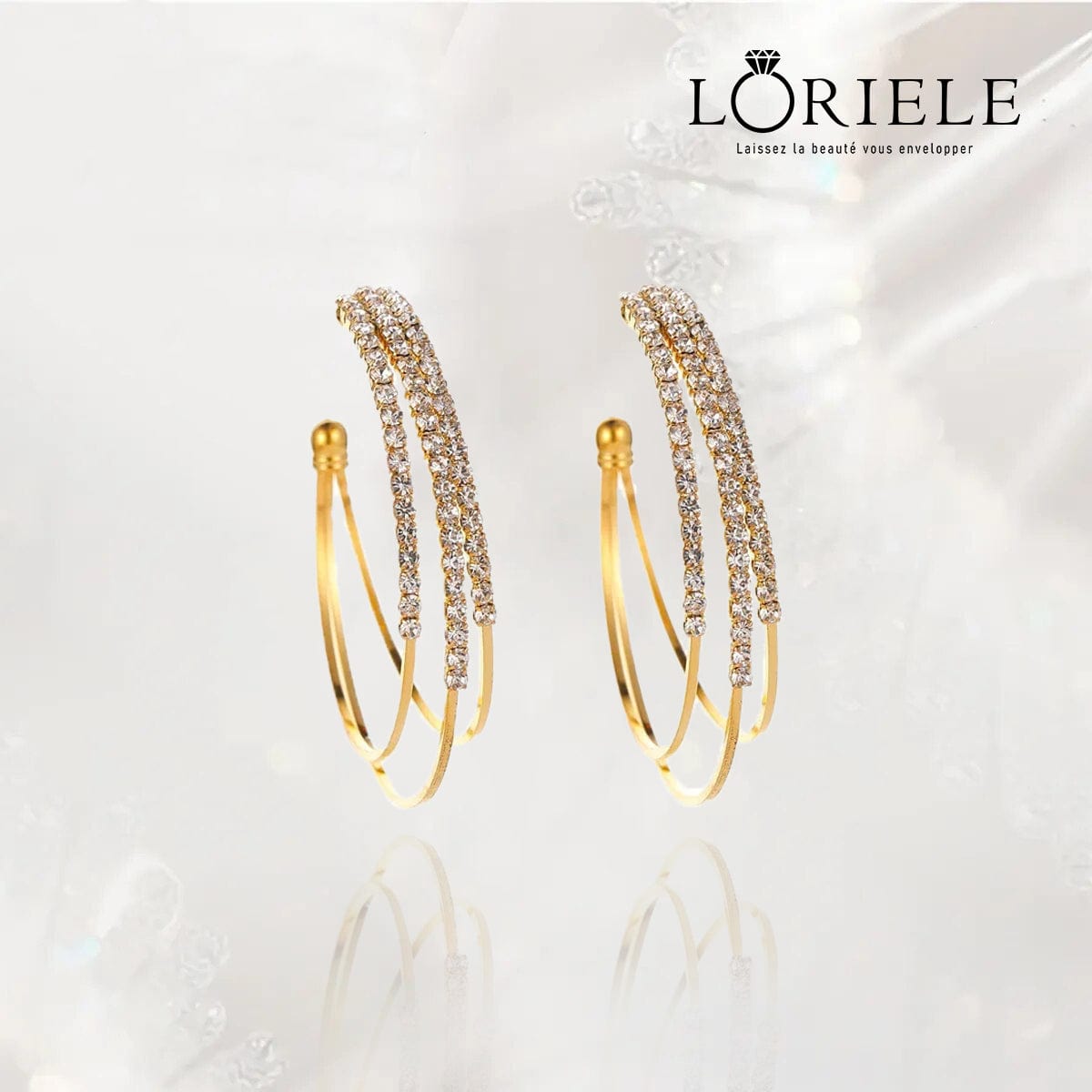 Boucles d'oreilles créoles à trois anneaux en Or 18 Carats✨
