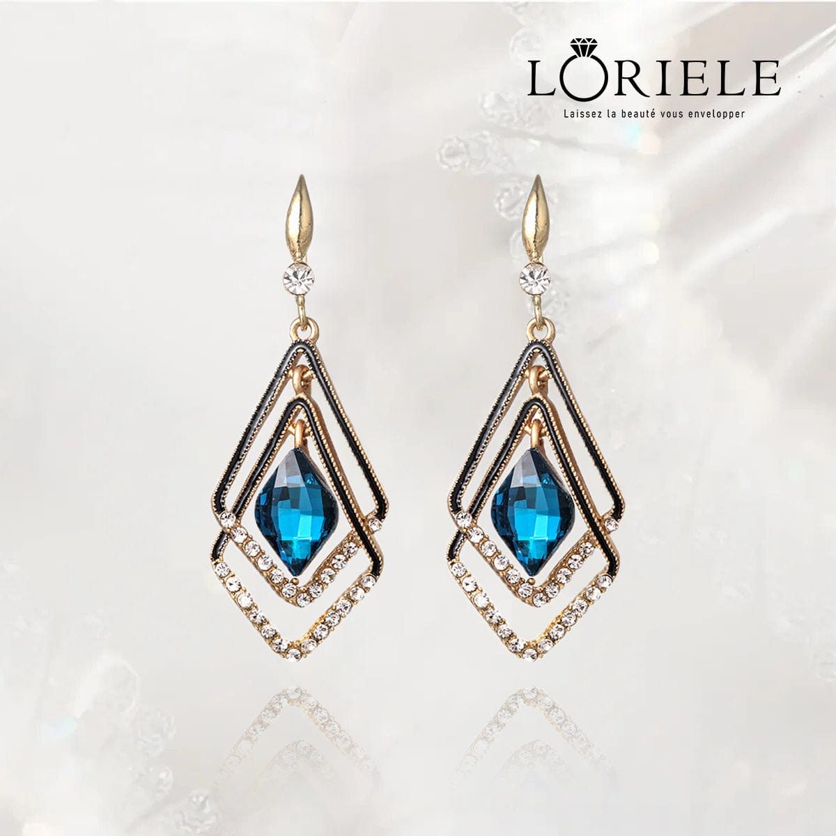 Boucles d'oreilles saphir en losange💃 la tendance du moment✨