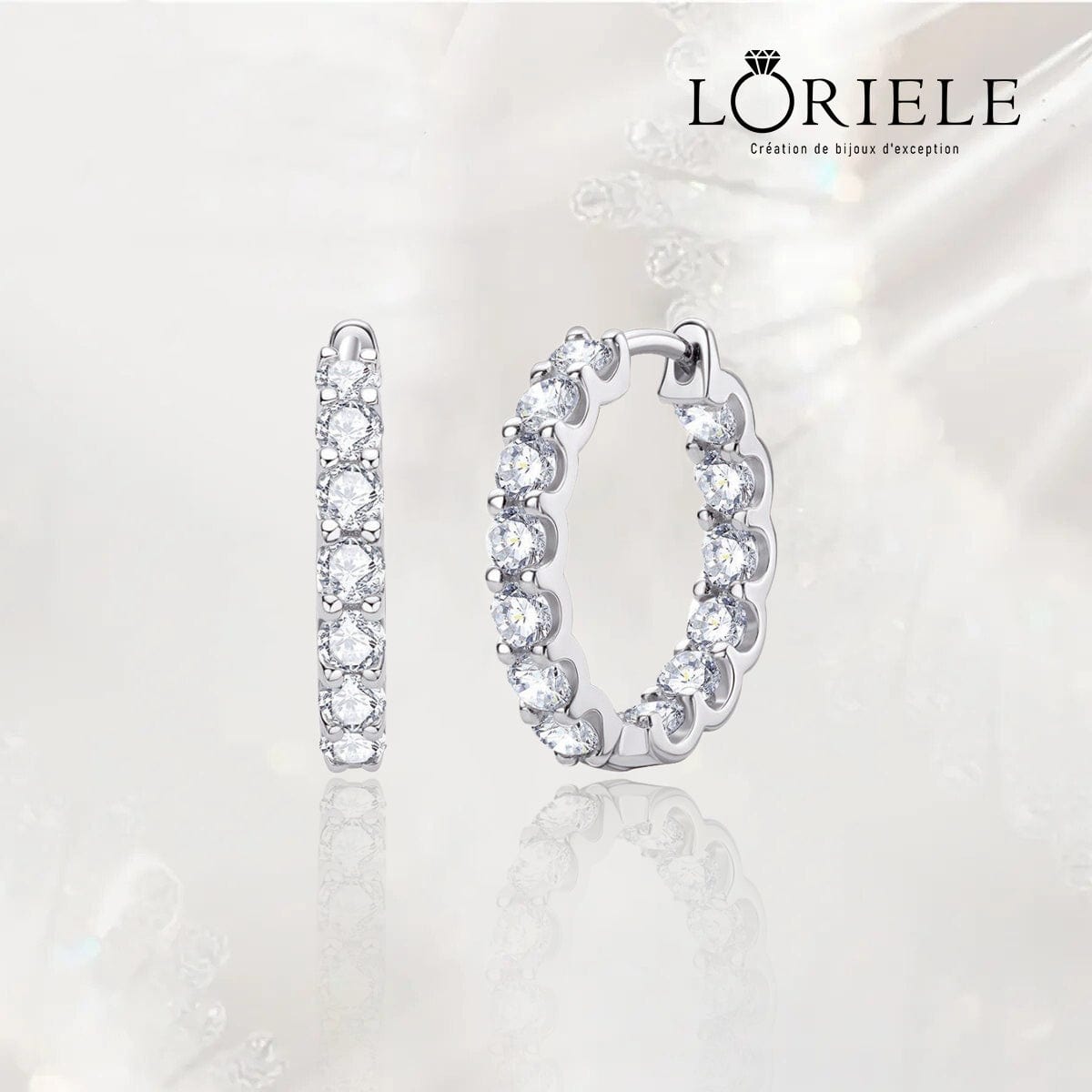 Boucles d'oreilles Créoles Diane Cristalline - Diamant Moissanite 1 Carat 💎