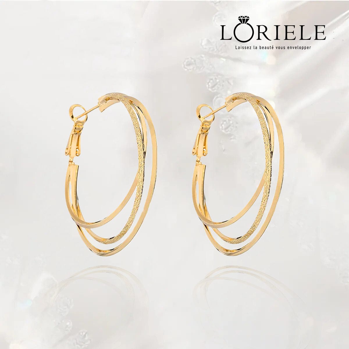 Boucles d'oreilles créoles fine Entrelacée - Plaqué Or 18 Carats Loriele™