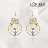 Boucles d'oreilles Fleur de Cristal Plaqué Or 18 Carats Loriele™