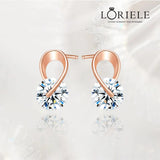 Boucles d'oreilles Nœud Amour Cristallin Or Rose 18ct - Diamant Moissanite 1 Carat 💎