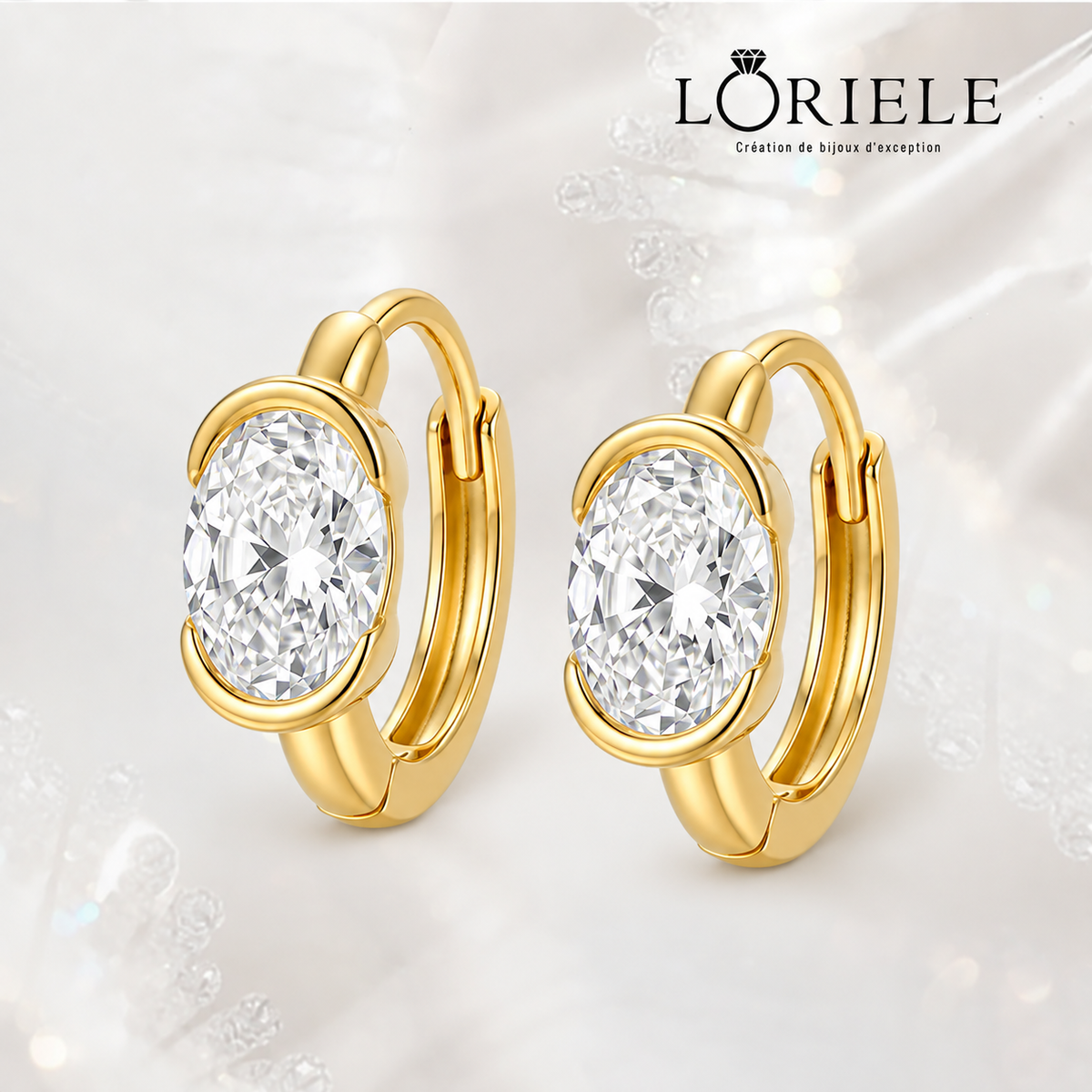 Boucles dâoreilles Ovale Closure - Diamant Moissaniteđ
