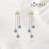 Boucles d'oreilles pendante à perles brillantes - Plaqué Or 18 Carats✨