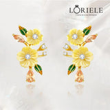 Boucles d'oreilles PĂ©tale de Mimosa - Diamant Moissanite đ