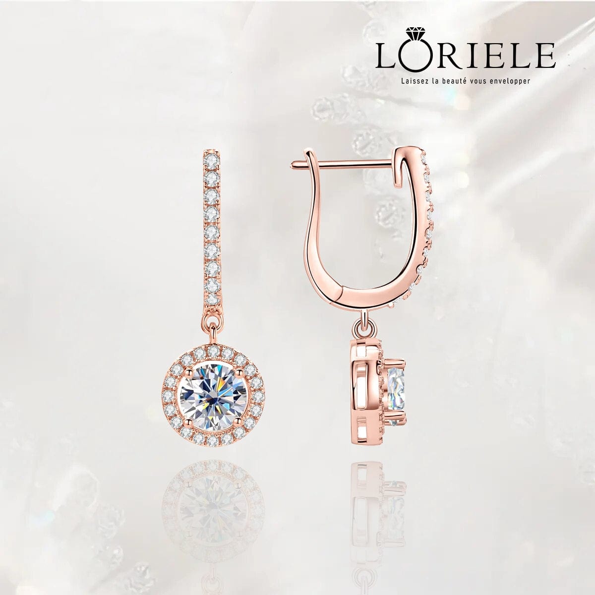Boucles d'oreilles Or Rosée d’Aurore 18ct - Diamant Moissanite 1 Carat 💎