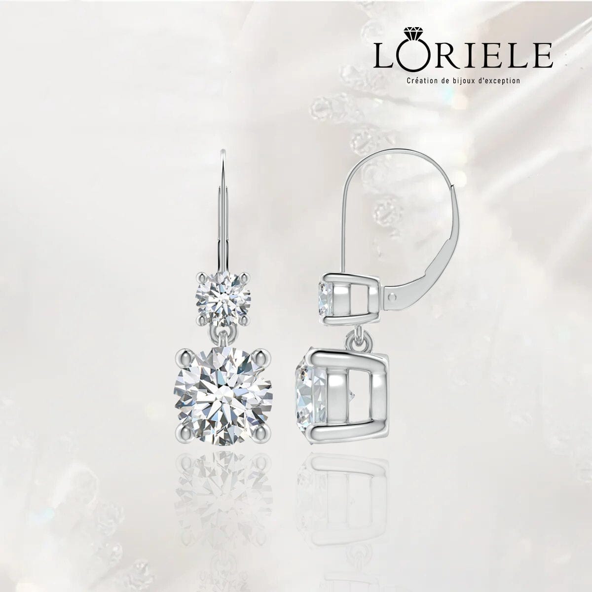 Boucles d'oreilles Duo Cassiopée pendantes - Diamant Moissanite 1 Carat 💎