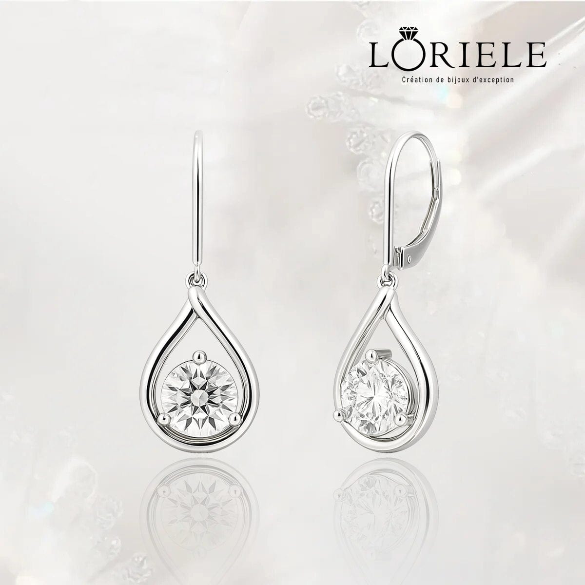 Boucles d'oreilles Goutte de Cristal - Diamant Moissanite 1 Carat 💎