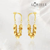 Boucles d'oreilles à pampilles à sequins Plaqué Or 18 Carats où Argent Sterling 925