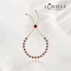LORIELE - Bracelet Ajustable Ruby Fleur Ecarlate plaqué Or 14K🌹