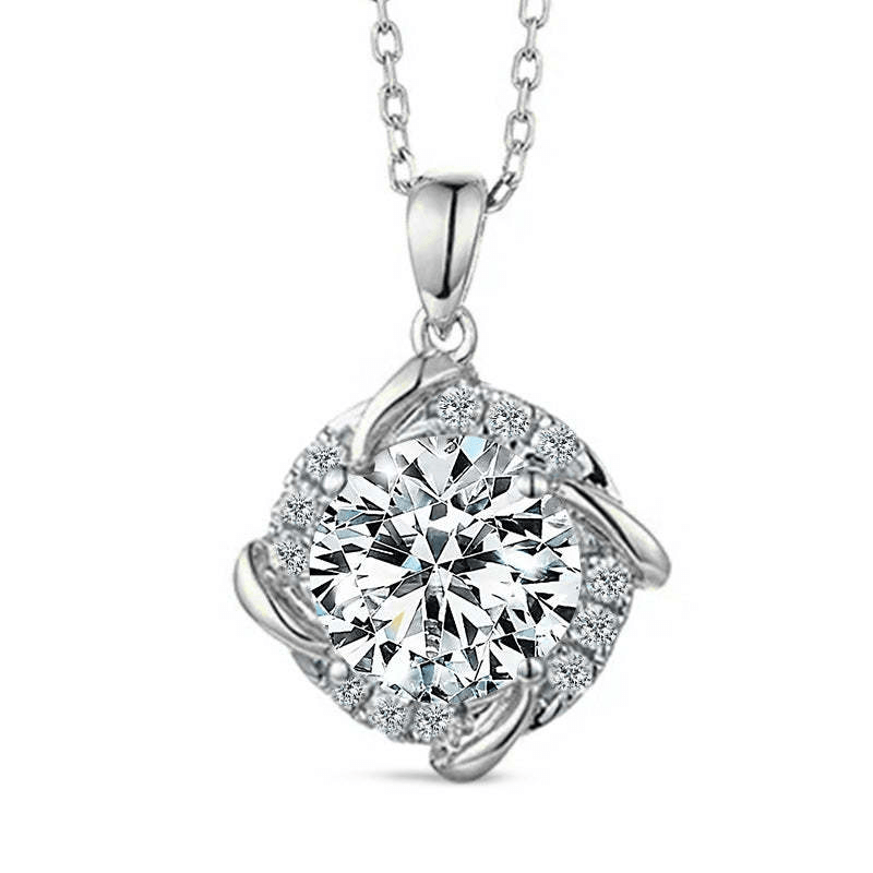 Collier Sérénade Scintillante en Argent Sterling 925 - Diamant Moissanite 1 Carat 💎