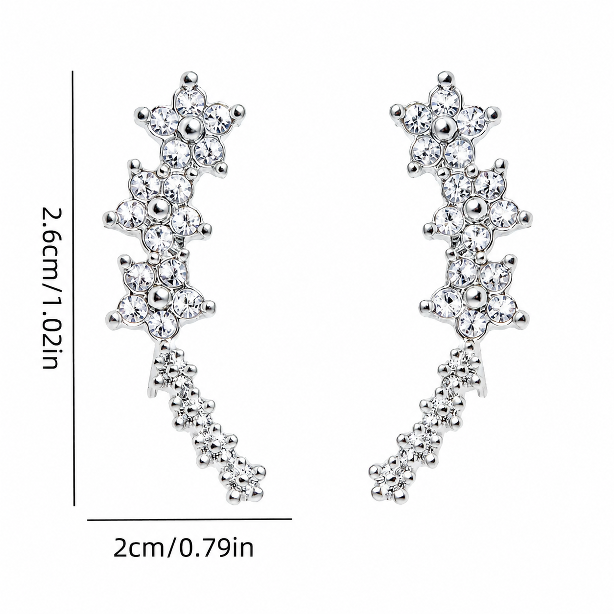 Boucles d'oreilles Éclosia Grimpante - Diamant Moissanite 💎