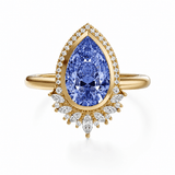 Bague Larme d'OcĂ©an - Diamant Moissanite Bleuđ