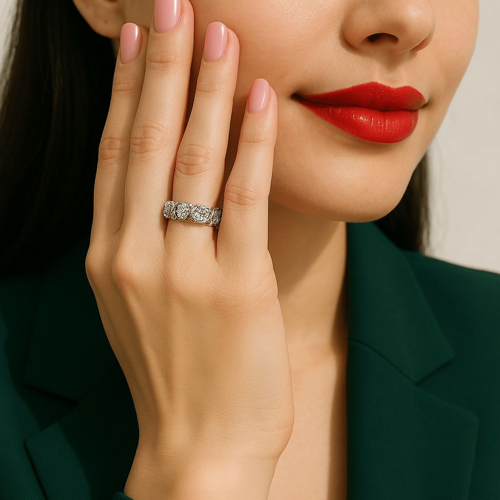 Bague cross d'éternité En Argent Sterling 925 - Diamant Moissanite 1 Carat 💎