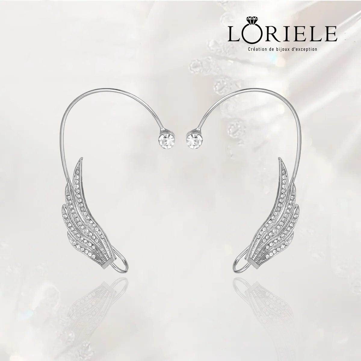Clips d’oreilles Plume Séraphique 🪽 - Zircone Cubique 💎 x2