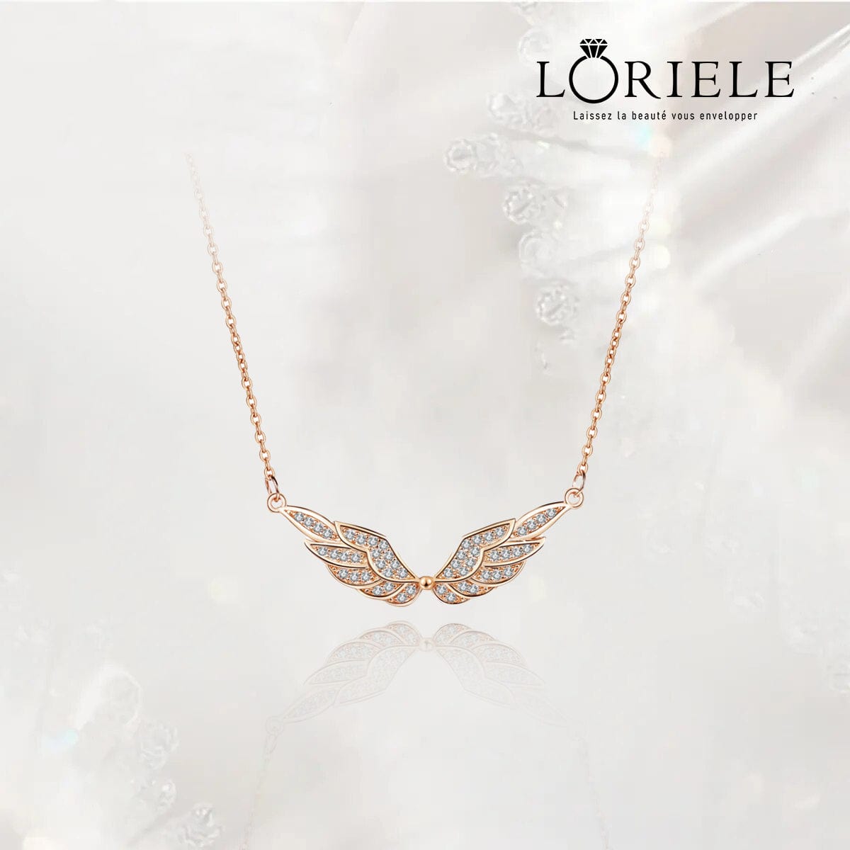 Collier ailes d'ange en zircon cubique