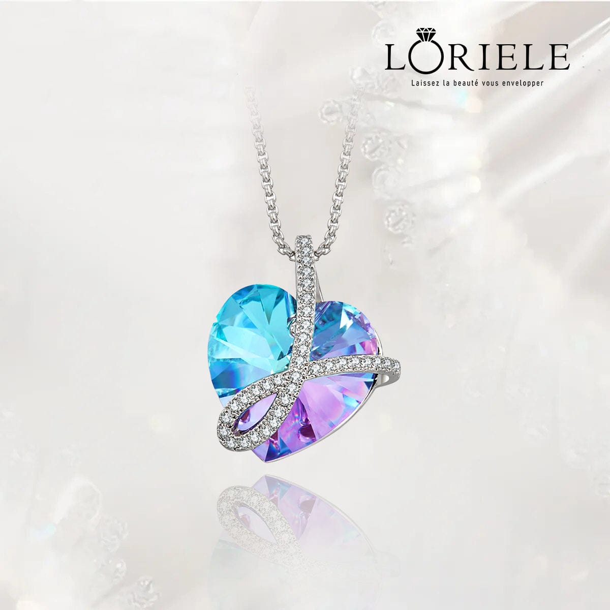Collier cœur en cristal AZUR
