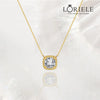 Collier Or Halo de Solstice Plaqué 18cts - Diamant Moissanite 1 Carats💎Loriele™