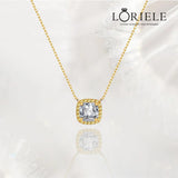 Collier Or Halo de Solstice Plaqué 18cts - Diamant Moissanite 1 Carats💎Loriele™