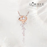 Collier Or Rose Floramantis 18ct - Diamant Moissanite 1 Carats💎Loriele™