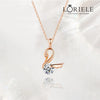 Collier Plume dâOr Rose Beafowl 18ct - Diamant Moissanite 1 CaratsđLorieleâą
