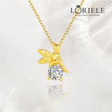 Collier Sylphide Doré 🦋 Plaqué or 18 carats - Diamant Moissanite 2 Carats💎Loriele™