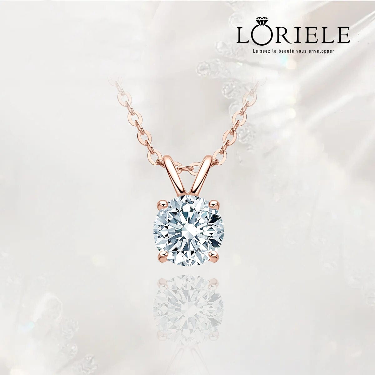 Collier Victoria Or Rose - Diamant Moissanite 1 Carats💎Loriele™