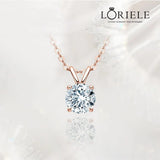Collier Victoria Or Rose - Diamant Moissanite 1 Carats💎Loriele™