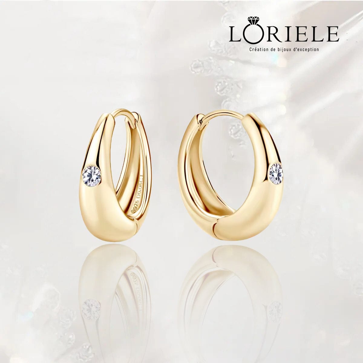 Créoles tubulaires gala Dorée - Diamant Moissanite💎