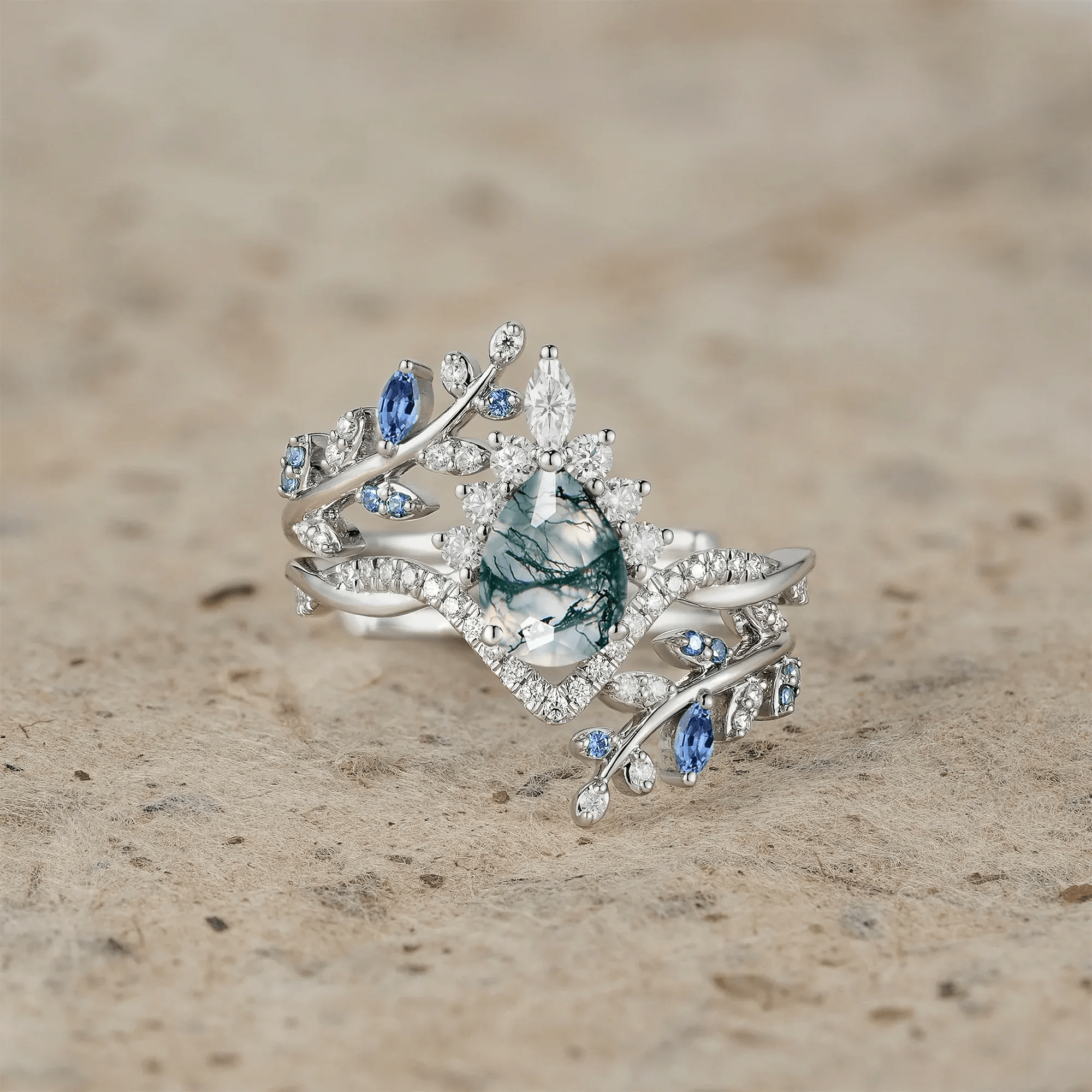 Bague Nymphes Esme foreste - Moissanite Jaspe 💎🌿